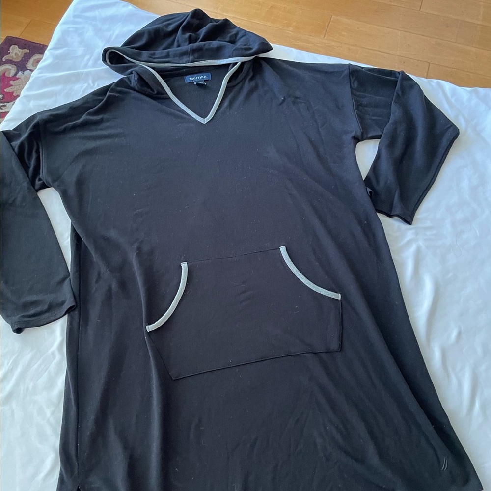 Nautica Black Hooded Lounger, Sz Large